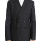 Dolce & Gabbana Gray Wool Silk Double Breasted Slim Suit