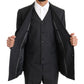 Dolce & Gabbana Gray Wool Silk Double Breasted Slim Suit