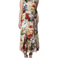 Dolce & Gabbana Multicolor Floral Silk Stretch One Shoulder Dress