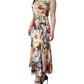 Dolce & Gabbana Multicolor Floral Silk Stretch One Shoulder Dress