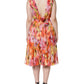 Dolce & Gabbana Multicolor Floral Sleeveless V-neck Midi Dress