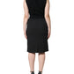 Dolce & Gabbana Black Cotton Sheath Knee Length Dress