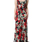 Dolce & Gabbana Black Floral Silk Sleeveless Long Gown Dress