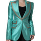 Dolce & Gabbana Metallic Green Single Breasted Blazer Jacket