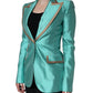 Dolce & Gabbana Metallic Green Single Breasted Blazer Jacket