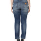 Dolce & Gabbana Dark Blue Cotton Tattered Skinny Denim Jeans