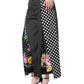 Dolce & Gabbana Black Patchwork High Waist Wide Leg Pants