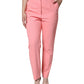 Dolce & Gabbana Rose Pink Polyester High Waist Tapered Pants