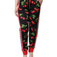 Dolce & Gabbana Black Red Cherry Mid Waist Jogger Pants