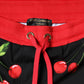 Dolce & Gabbana Black Red Cherry Mid Waist Jogger Pants