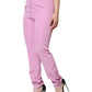 Dolce & Gabbana Pink Polyester High Waist Women Tapered Pants