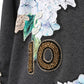 Dolce & Gabbana Gray Hydrangea CollegeStudded Floral Sweater