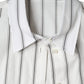 Dolce & Gabbana White Striped Collared Short Sleeve Polo Top