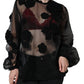 Dolce & Gabbana Black Nylon Mesh Transparent Floral Blouse