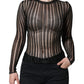 Dolce & Gabbana Black Stripe See Through Long Sleeves Top