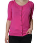 Dolce & Gabbana Pink Wool Button Down Short Sleeve Blouse Top