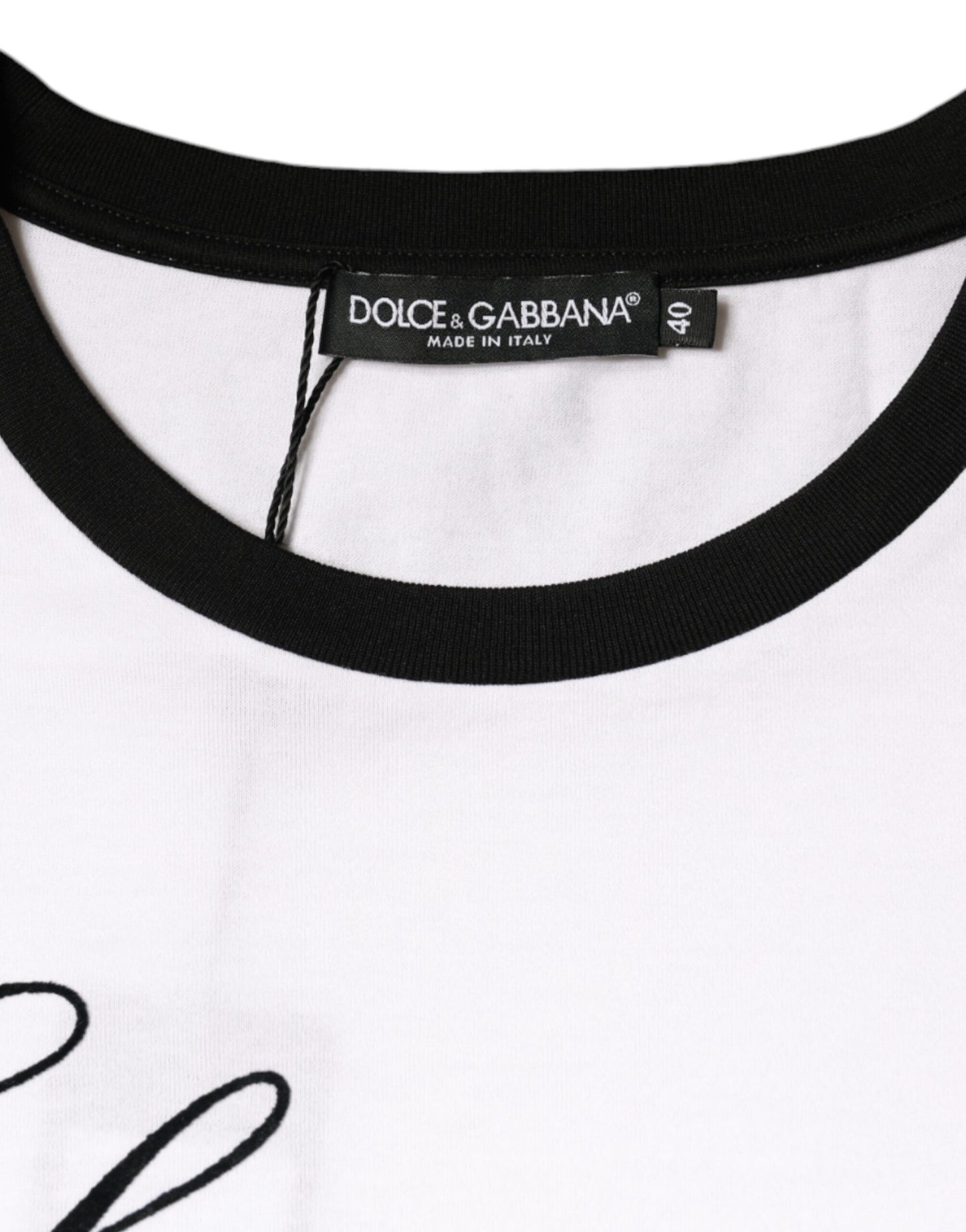 Dolce & Gabbana White Eleganza Print Short Sleeves T-shirt