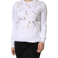 Dolce & Gabbana White Lace Cut Out Long Sleeves Pullover Sweater