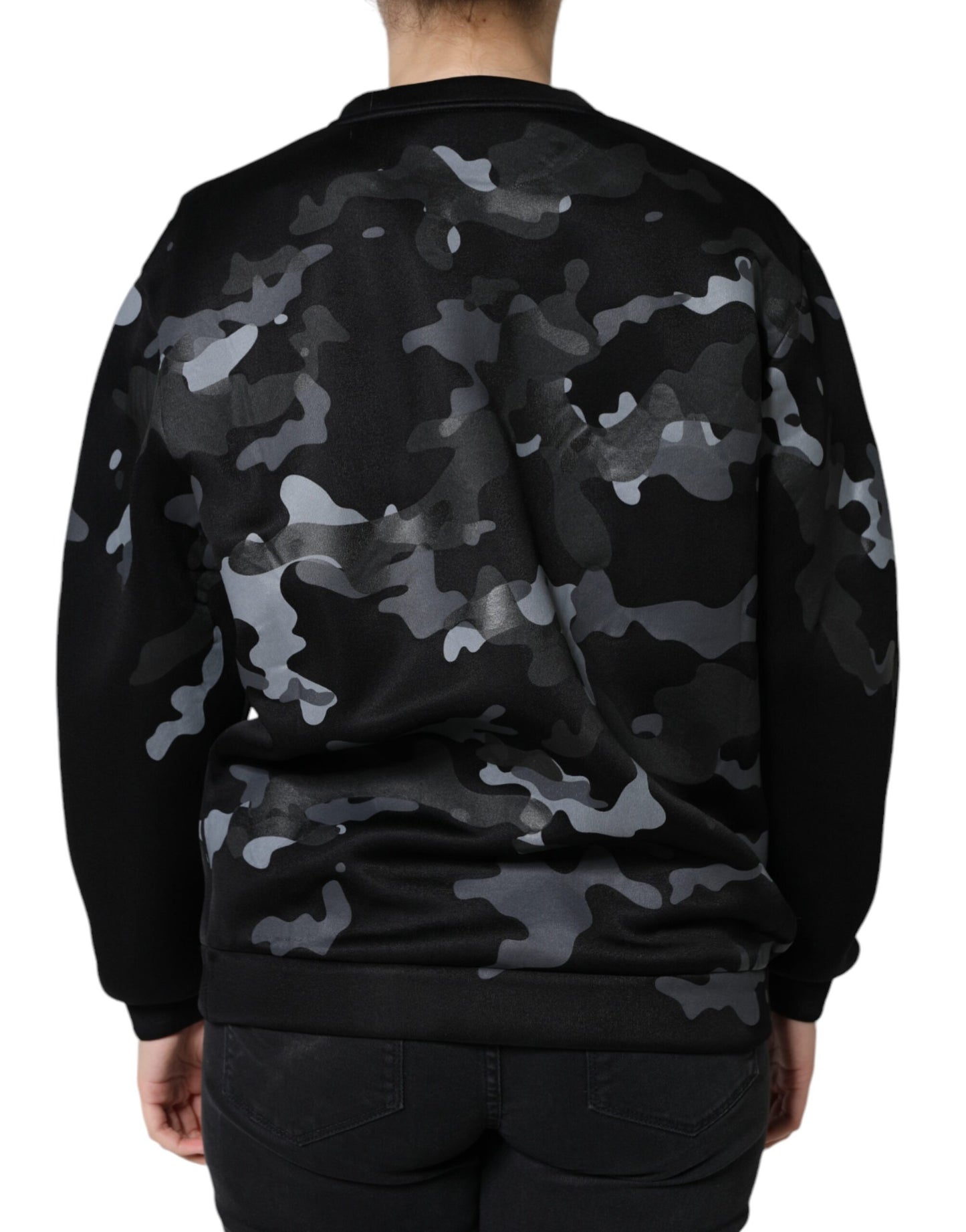 Dolce & Gabbana Black Camouflage Logo Sweatshirt