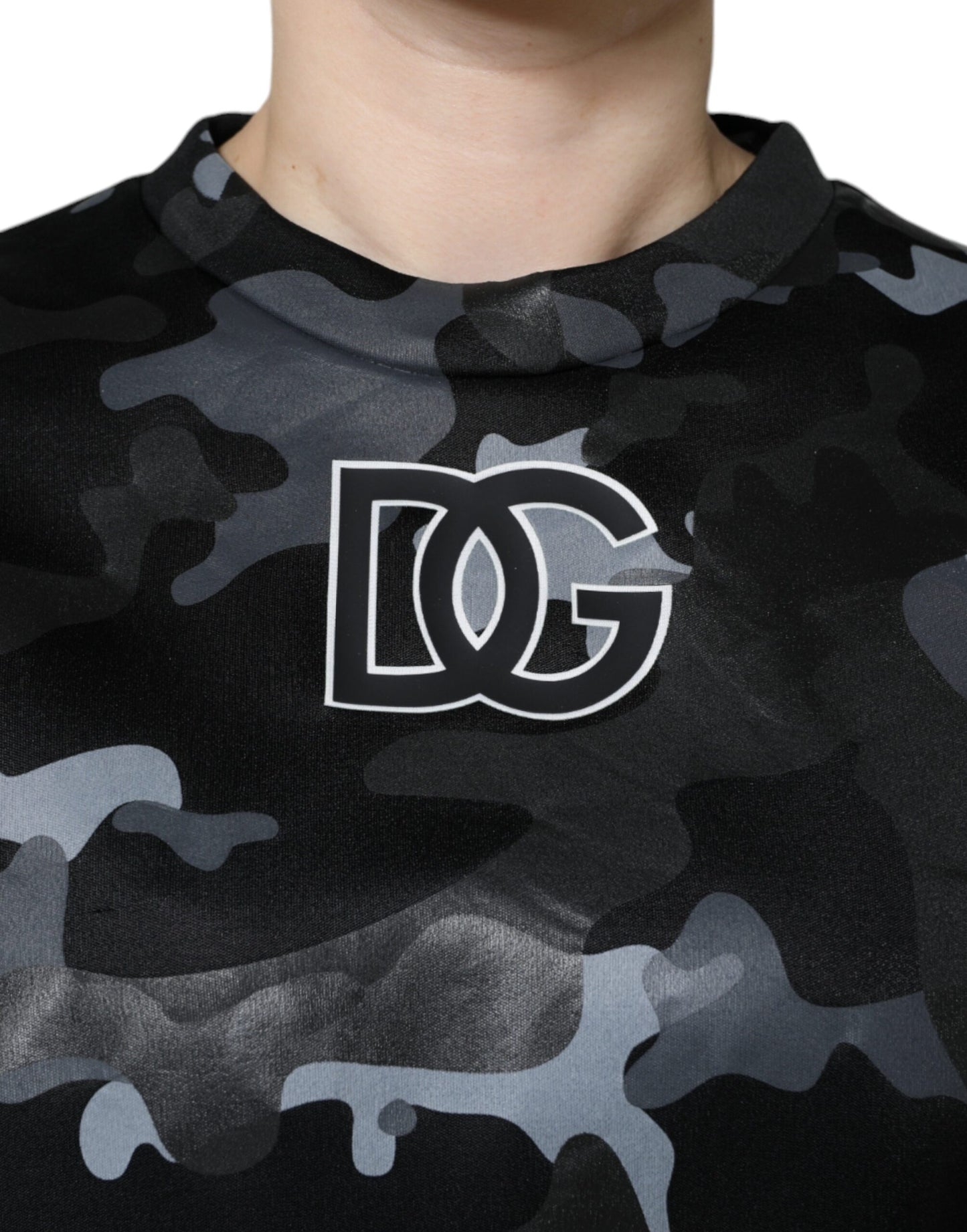 Dolce & Gabbana Black Camouflage Logo Sweatshirt