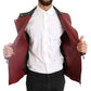 Dolce & Gabbana Red Leather Deerskin Jacket