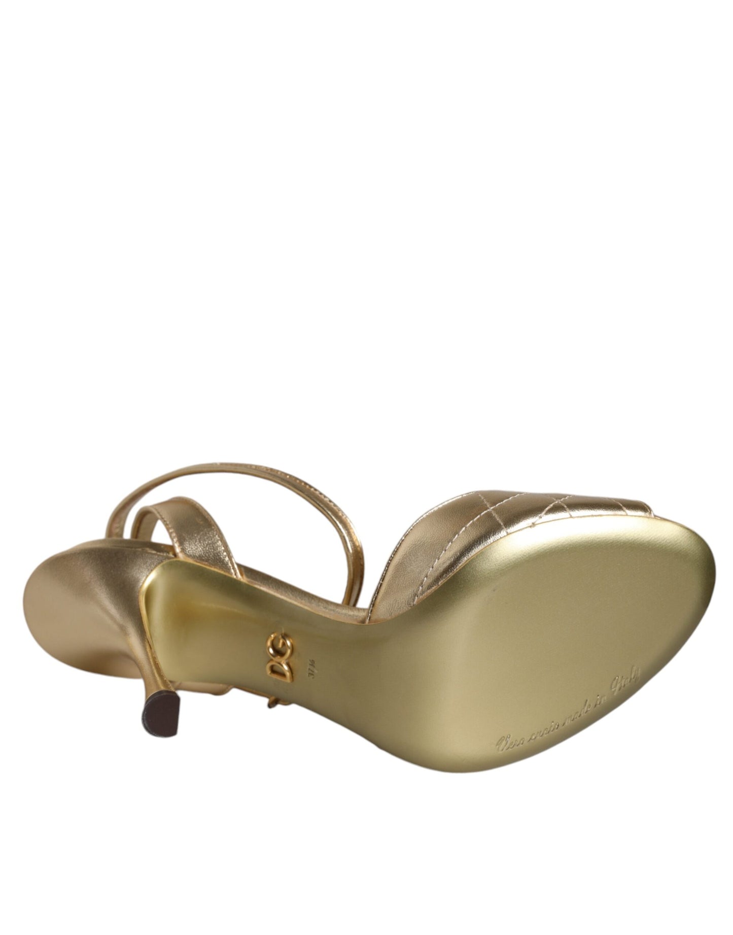 Dolce & Gabbana Gold Devotion Embellished Keira Sandals Shoes