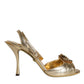 Dolce & Gabbana Gold Devotion Embellished Keira Sandals Shoes