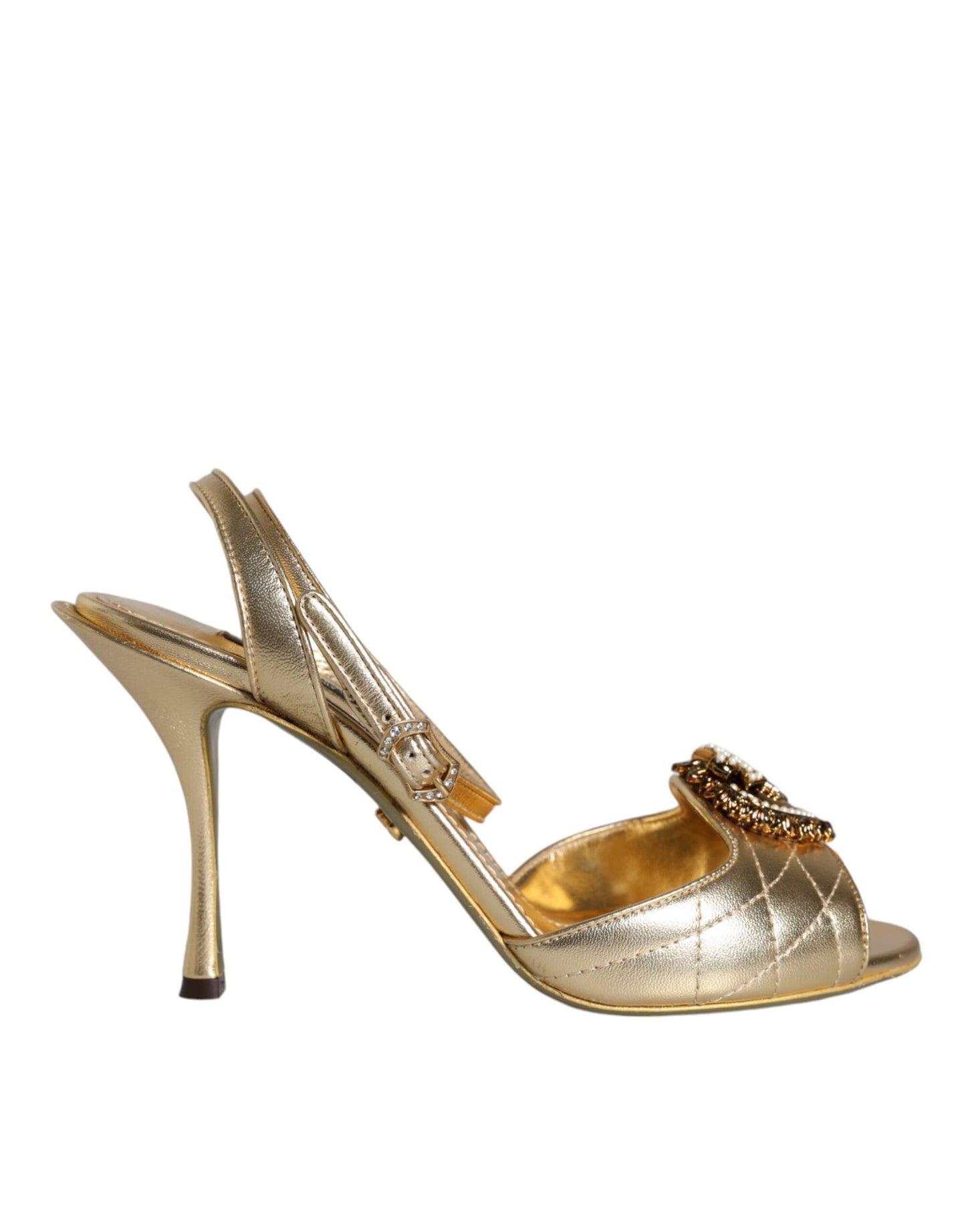 Dolce & Gabbana Gold Devotion Embellished Keira Sandals Shoes