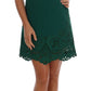 Dolce & Gabbana Green Floral Cutout Silk Wool Dress