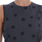 Dolce & Gabbana Gray Polka Dotted Sheath Wool Dress