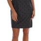 Dolce & Gabbana Gray Polka Dotted Sheath Wool Dress