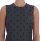 Dolce & Gabbana Gray Polka Dotted Sheath Wool Dress