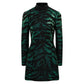 Dolce & Gabbana Green Black Animal Print Dress