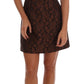 Dolce & Gabbana Black Brown Floral Brocade A-Line Dress