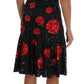 Dolce & Gabbana Black Red Polka Sequined Shift Dress