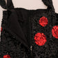 Dolce & Gabbana Black Red Polka Sequined Shift Dress