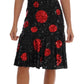 Dolce & Gabbana Black Red Polka Sequined Shift Dress