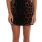 Dolce & Gabbana Brown Leopard Print Silk Sheath Dress