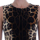 Dolce & Gabbana Brown Leopard Print Silk Sheath Dress