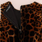 Dolce & Gabbana Brown Leopard Print Silk Sheath Dress