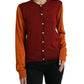 Dolce & Gabbana Multicolor Cardigan Color Block Silk Crewneck Sweater