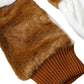 Dolce & Gabbana Brown White Acrylic Knitted Fur Mitten Gloves