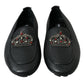 Dolce & Gabbana Black Leather Crystal Embellished Loafers Dress Shoes