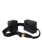 Dolce & Gabbana Black Calfskin Leather Double Waist Belt Fanny Pack Bag