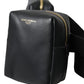 Dolce & Gabbana Black Calfskin Leather Double Waist Belt Fanny Pack Bag