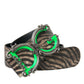 Dolce & Gabbana Brown Zebra Leather Metal Logo Buckle Belt