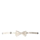 Dolce & Gabbana White Jacquard Silk Adjustable Neck Men Bow Tie