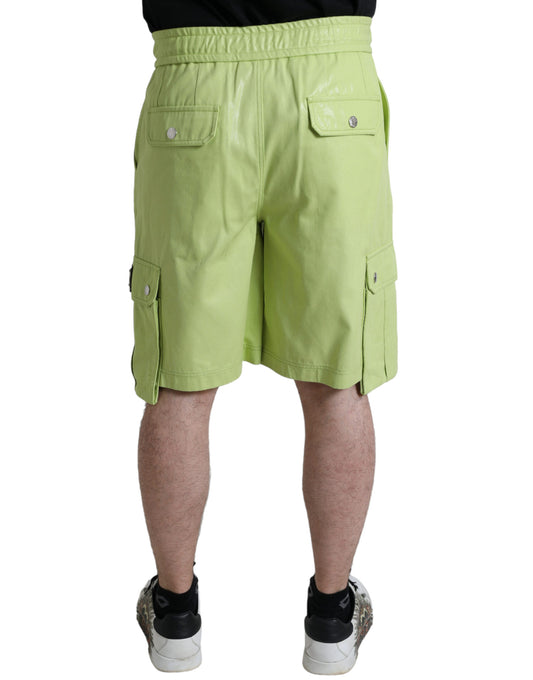 Dolce & Gabbana Light Green Cotton Men Cargo Bermuda Shorts