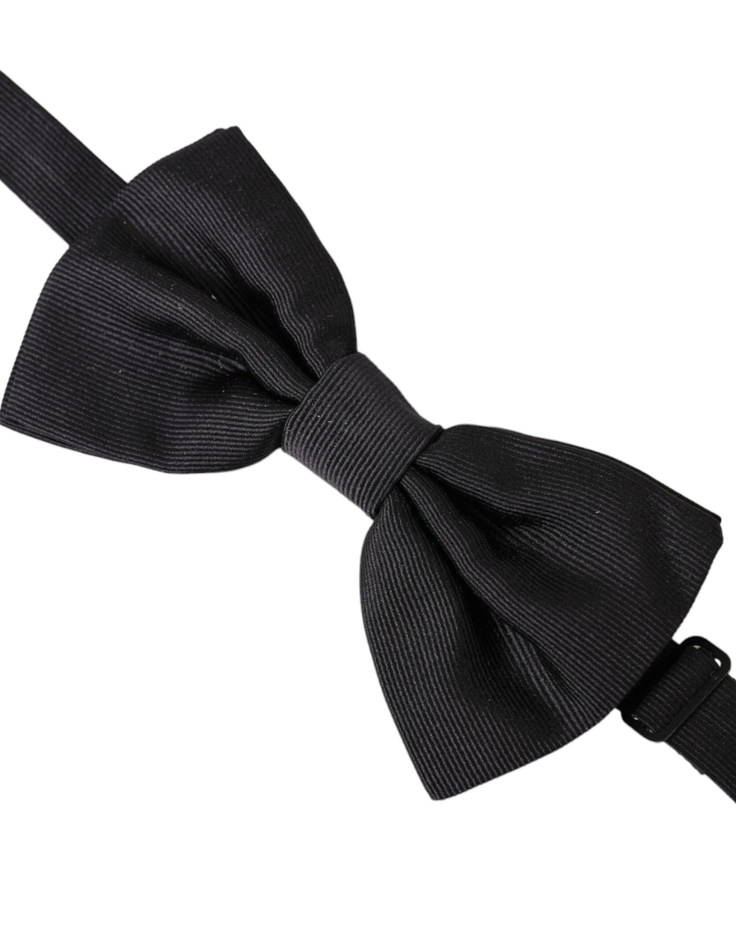 Dolce & Gabbana Black Silk Adjustable Neck Men Bow Tie