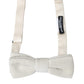 Dolce & Gabbana White Suede Cotton Adjustable Neck Men Bow Tie